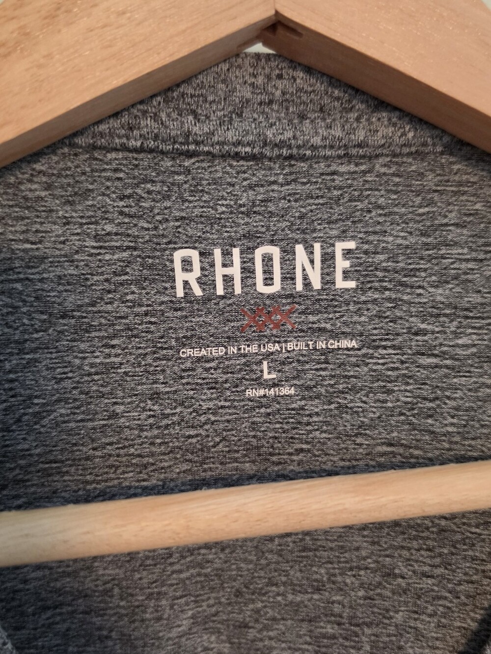 Rhone Reign Long Sleeve Performance Shirt Men's Large Heather Grey Athletic - Picture 9 of 9